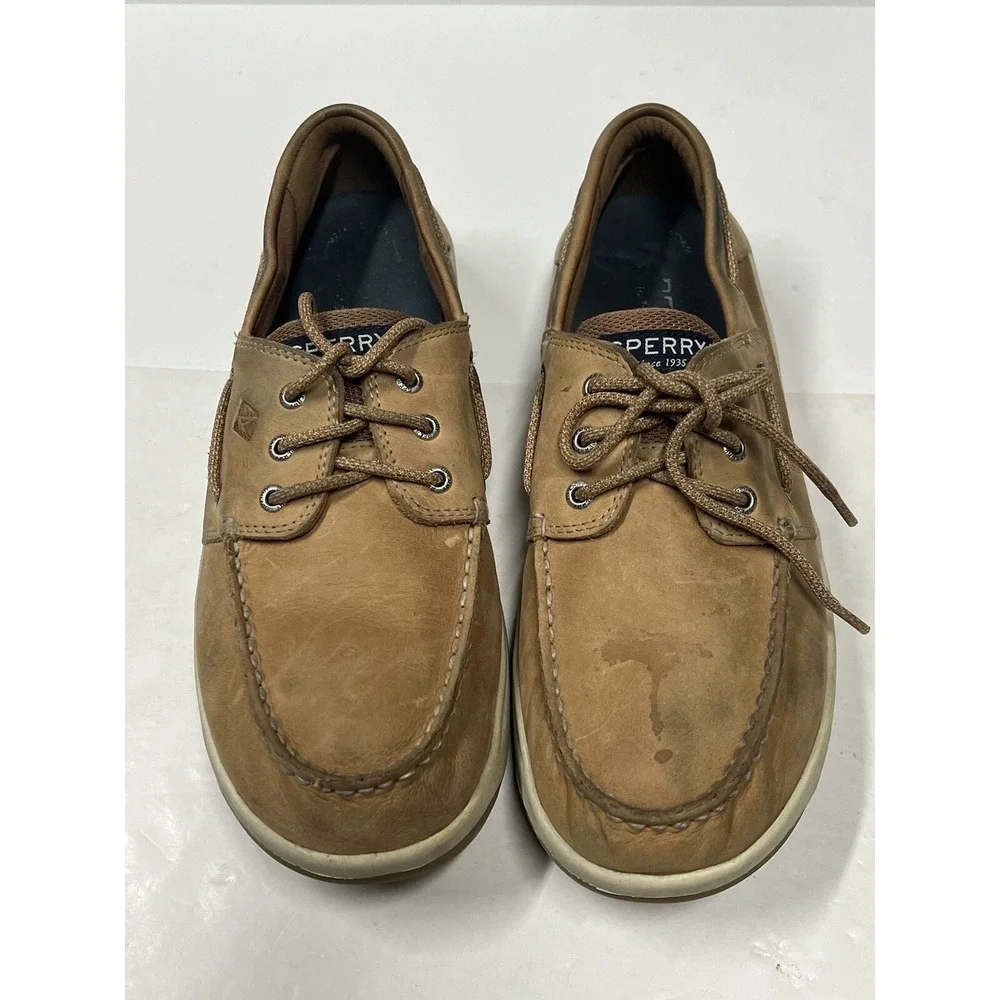Sperry Top-Sider Men's Convoy 3-Eye‎ Linen Boat Shoes STS17627 Leather Size 13